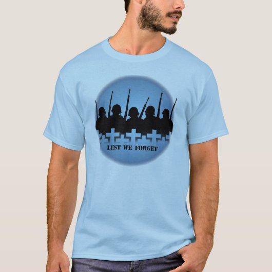 Soldaten Hulde T-shirts Oorlog Vrede Om te vergete (Voorkant)