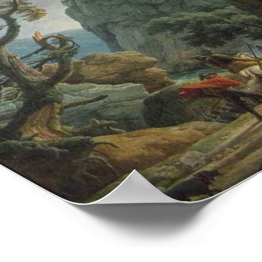 Soldaten in een bergkloof (1789) Poster (Hoek)