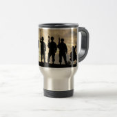 Soldaten in Silhouette Courage Militaire Reisbeker (Voorkant rechts)