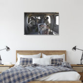 soldaten letten op gevaren canvas afdruk (Insitu (Slaapkamer))