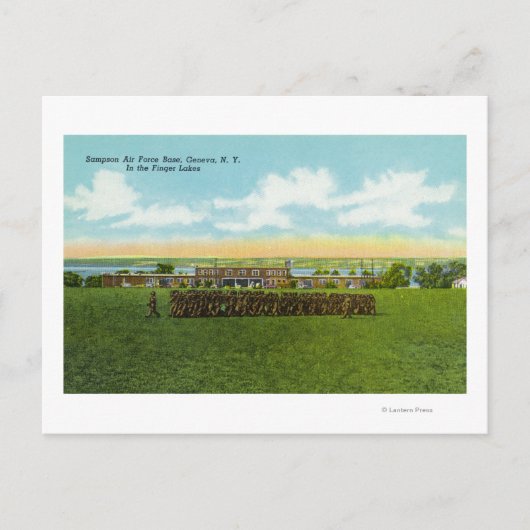 Soldaten marcheren in formatie briefkaart (Voorkant)