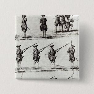 Soldaten met bajonetten vierkante button 5,1 cm