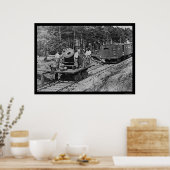 Soldaten met een kanon op een railauto 1864 poster (Keuken)