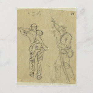 Soldaten ontsteken briefkaart