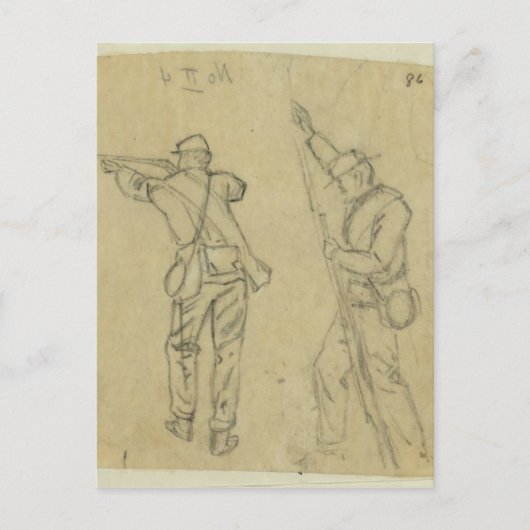 Soldaten ontsteken briefkaart (Voorkant)