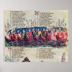 Soldaten op hun schip poster