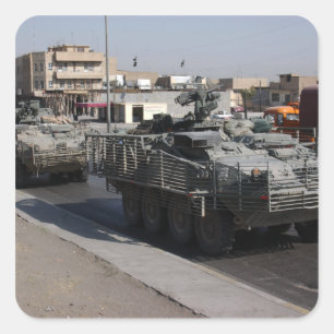 soldaten patrouilleren vierkante sticker