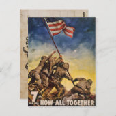  soldaten planten vlaggen Briefkaart (Voorkant / Achterkant)