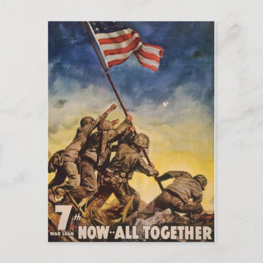  soldaten planten vlaggen Briefkaart (Voorkant)