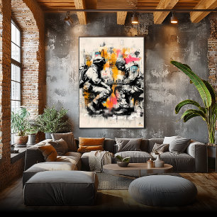 Soldaten Schaken – Anti-oorlog Straatkunstposter Poster