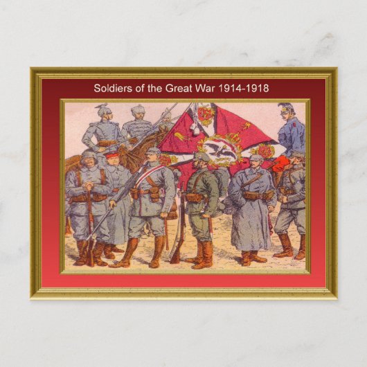 Soldaten van de Grote Oorlog 1914-1918 1 Briefkaart (Voorkant)