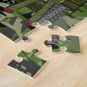 Soldaten van het Britse leger en Tank Jigzaag Puzz Legpuzzel (Zijkant)