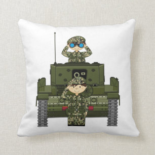 Soldaten van het Britse leger en Tank Pillow Kussen