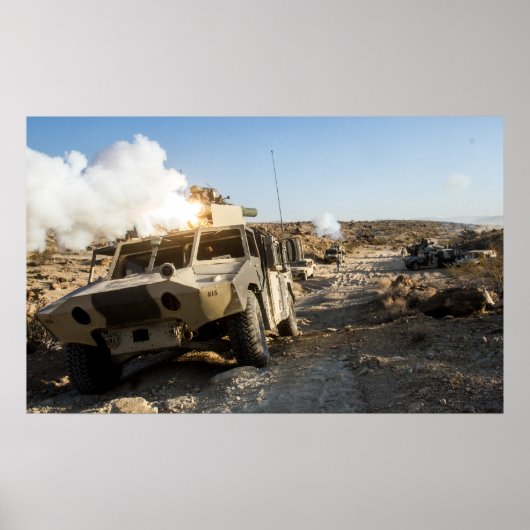 Soldaten verdedigen hun positie poster (Voorkant)