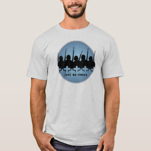 Soldaten vieren T-shirts oorlogsvrede Lest we verg