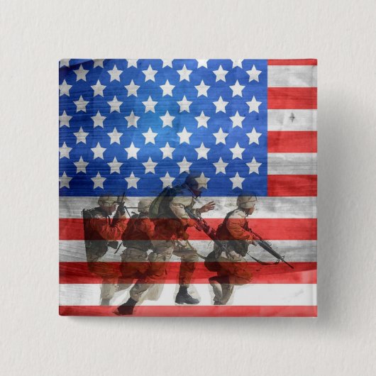 Soldaten Vierkante Button 5,1 Cm (Voorkant)