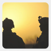 soldaten vierkante sticker (Voorkant)