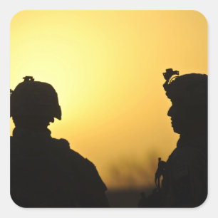 soldaten vierkante sticker