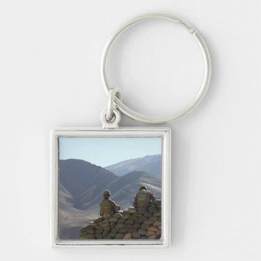 soldaten voeren communicatieapparatuur uit sleutelhanger (Voorkant)