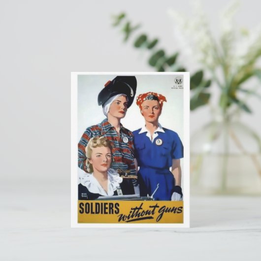 Soldaten zonder pistolen oude poster briefkaart (Staand voorkant)