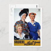 Soldaten zonder pistolen oude poster briefkaart (Voorkant / Achterkant)