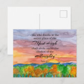 Soldatenpsalm 91 Bijbel Bijbel Verse Zonsondergang Briefkaart (Voorkant / Achterkant)