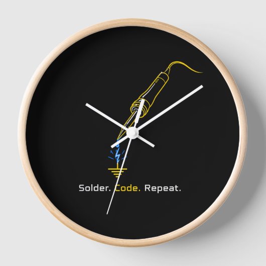 Soldeer Code Herhaal Embedded Engineering Wandklok (Voorkant)