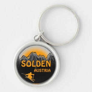 Solden Austria oranje skicart sleutelhanger