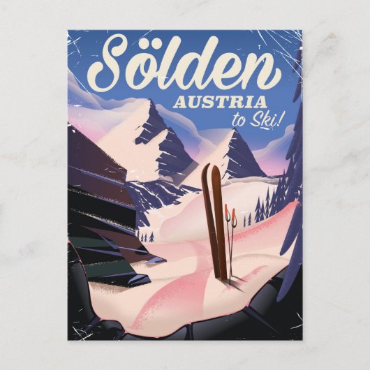Sölden Austria  poster Briefkaart (Voorkant)