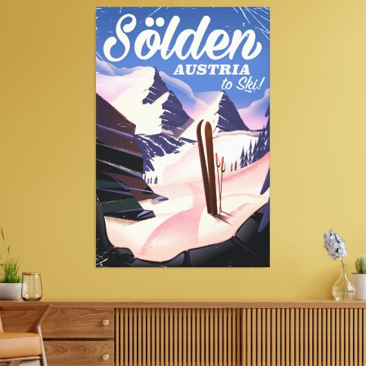Sölden Austria poster Canvas Afdruk (Insitu (Woonkamer))