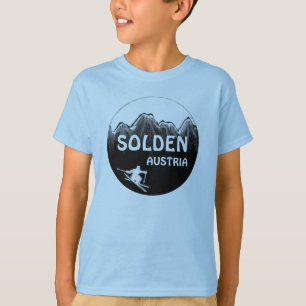 Solden Oostenrijk blue boys ski kunst t-shirt