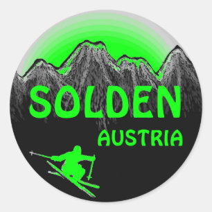 Solden Oostenrijk groene ski kunst logo stickers