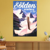 Sölden Oostenrijk vintage skiposter Canvas Afdruk (Insitu (Woonkamer))