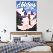 Sölden Oostenrijk vintage skiposter Canvas Afdruk (Insitu (Slaapkamer))