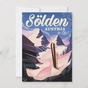 Sölden Oostenrijk vintage skiposter Kaart