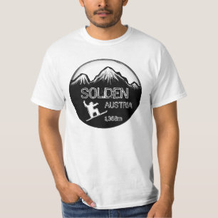 Solden Oostenrijk zwart wit snowboard kunstwaarde  T-shirt