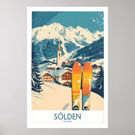 Sölden Ski Poster Oostenrijk 1 (Voorkant)