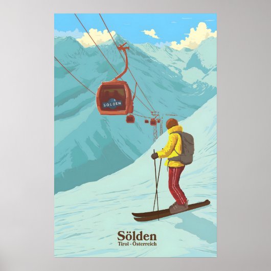 Sölden Skigebied Reisposter Poster (Voorkant)