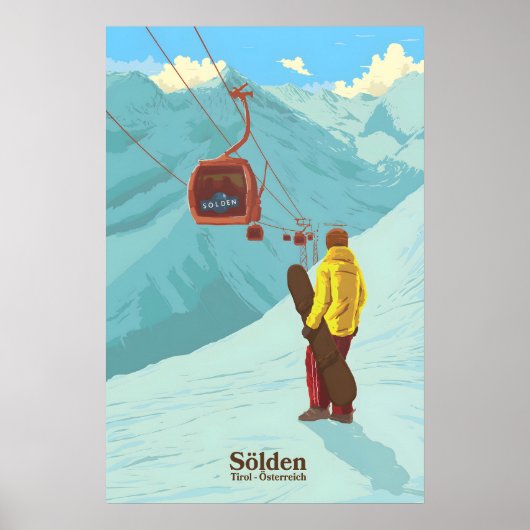 Solden Snowboarden Reisposter Poster (Voorkant)
