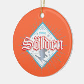 Solden Tirol Retro Skier  Ski Holiday Keramisch Ornament (Links)