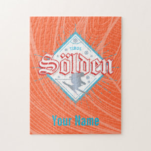 Solden Tirol Retro Skier Ski Holiday Legpuzzel