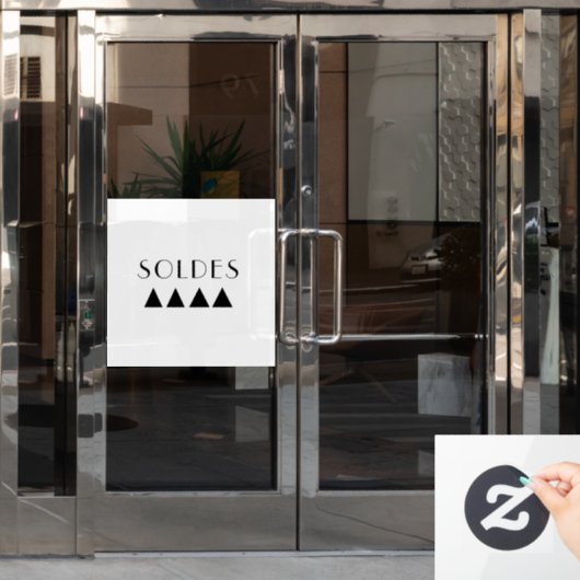 Soldes - Autocollant vitrine - Sticker vitrine  (Kantoordeur)