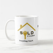 SOLDFINGER Fun Real Estate Agent Realtor Koffiemok (Links)