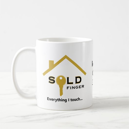 SOLDFINGER Fun Real Estate Agent Realtor Koffiemok (Links)