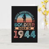 Soldier born 1944 80th Birthday Gift Veteran Dad Kaart (Gele Bloem)