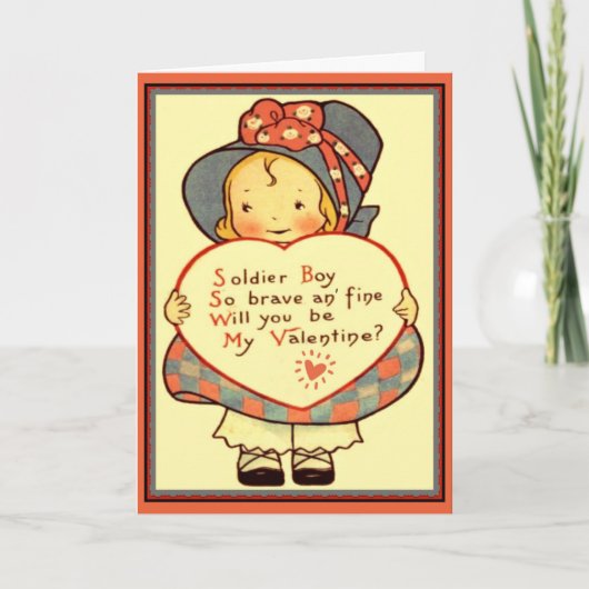 Soldier Boy so Brave  Valentijn Card Feestdagen Kaart (Voorkant)