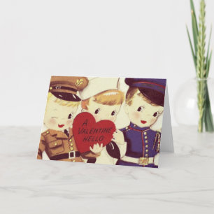 Soldier Boys Valentijn Hallo Vintage Kaart