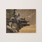 Soldier brandt zijn wapen in Jigzaag Puzzle Legpuzzel (Horizontaal)