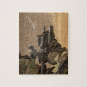 Soldier brandt zijn wapen in Jigzaag Puzzle Legpuzzel (Verticaal)