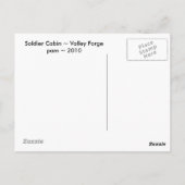 Soldier Cabin ~ Valley Forge Briefkaart (Achterkant)